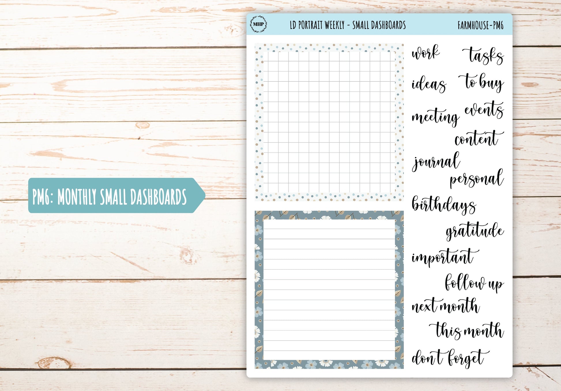 SEPTEMBER Stickers for Laurel Denise Portrait Planners. "Farmhouse" || PFH