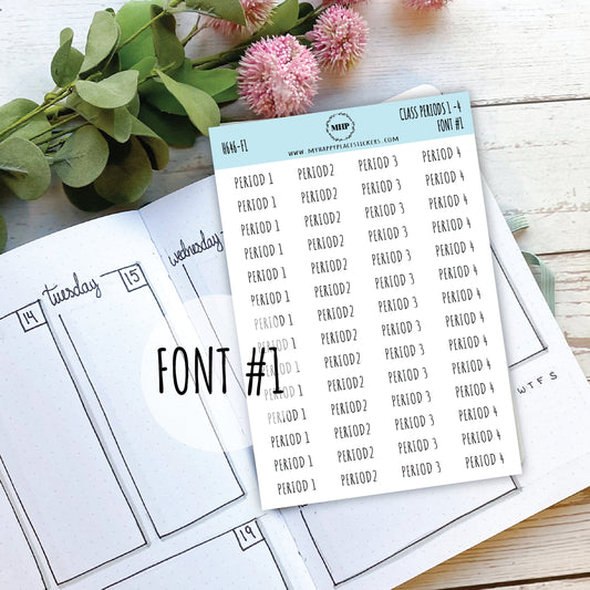 Script CLASS PERIODs 1-4 Sticker || H646
