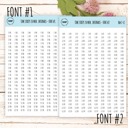 Time Strips for Planners. 30-Minutes Intervals. Planner Stickers || H647