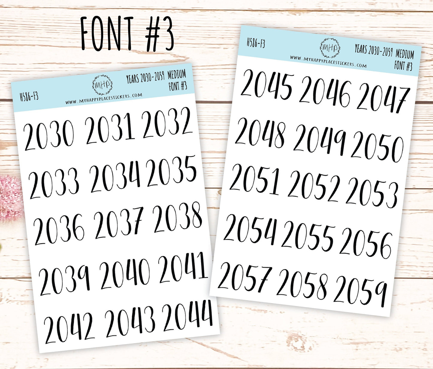 2030 - 2059 Years Stickers Size Medium. Timeline Stickers. || H586