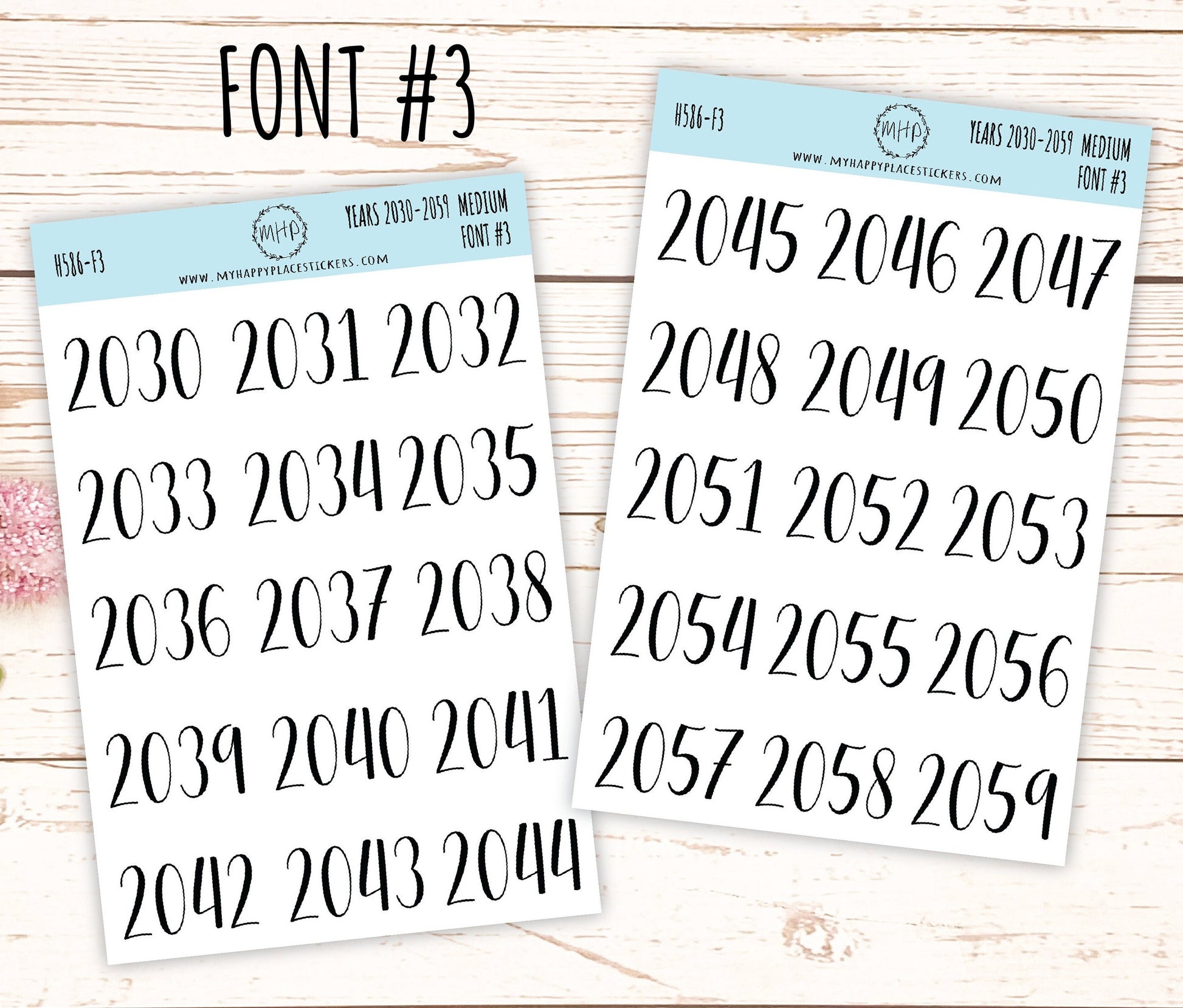2030 - 2059 Years Stickers Size Medium. Timeline Stickers. || H586