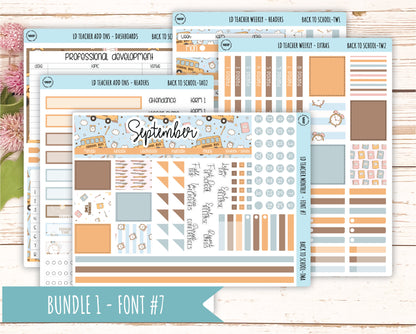 SEPTEMBER Stickers for Laurel Denise Teacher Planners. "Back to School" || TBTS