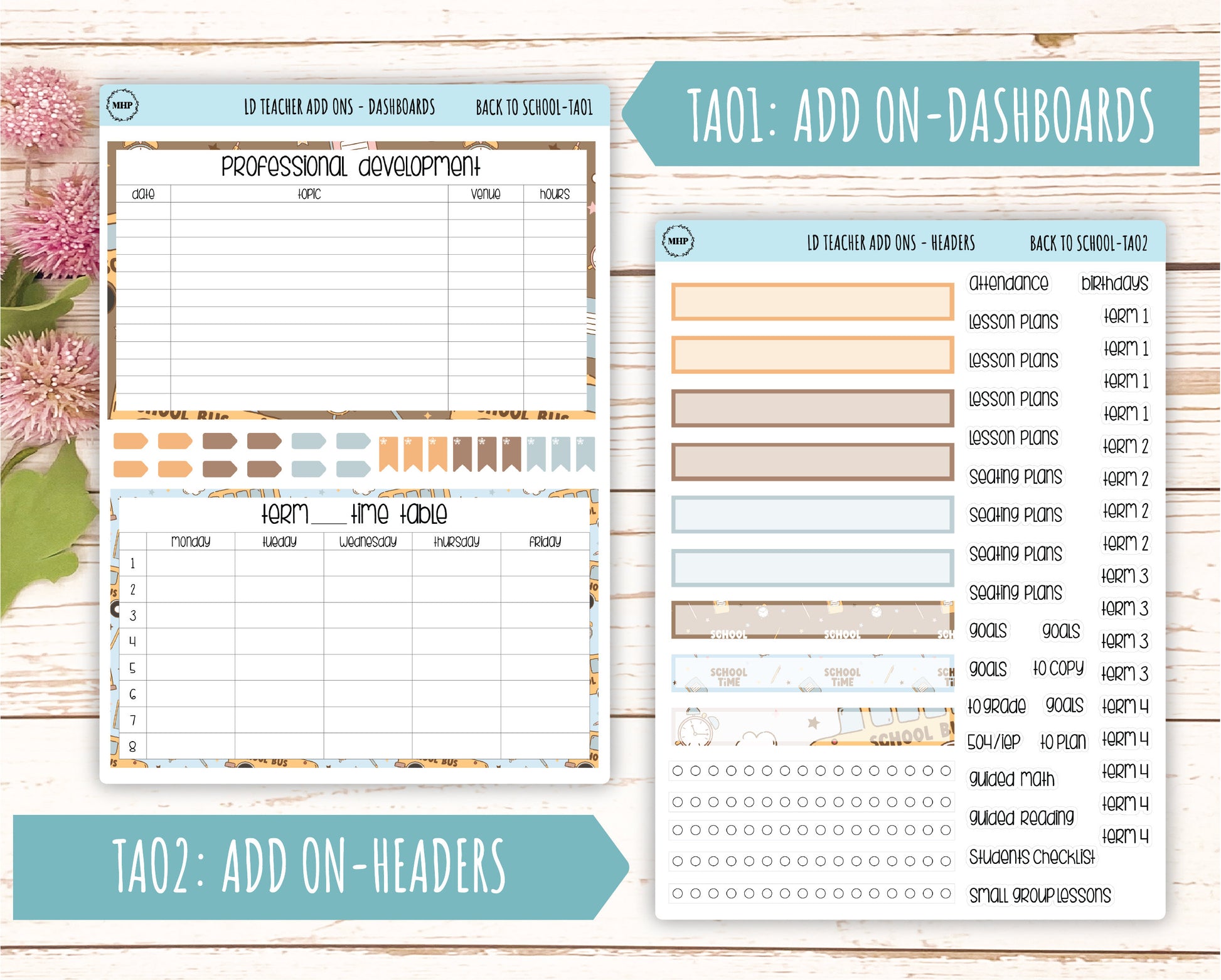 SEPTEMBER Stickers for Laurel Denise Teacher Planners. "Back to School" || TBTS
