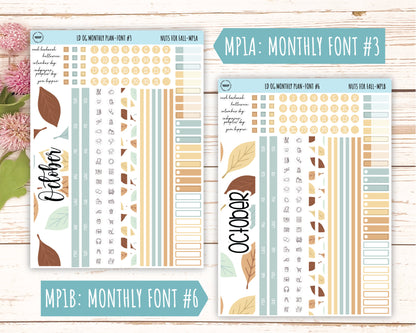OCTOBER Stickers for OG Laurel Denise Planners. "Nuts for Fall" || OGNF