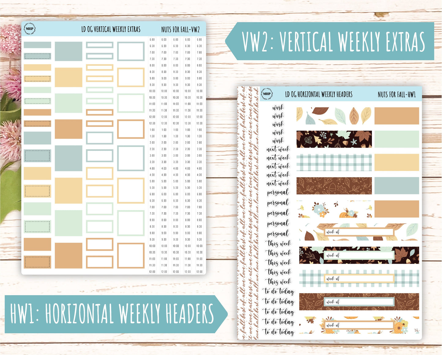 OCTOBER Stickers for OG Laurel Denise Planners. "Nuts for Fall" || OGNF