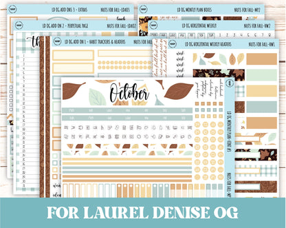 OCTOBER Stickers for OG Laurel Denise Planners. "Nuts for Fall" || OGNF