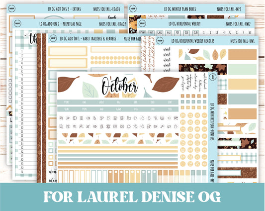 OCTOBER Stickers for OG Laurel Denise Planners. "Nuts for Fall" || OGNF
