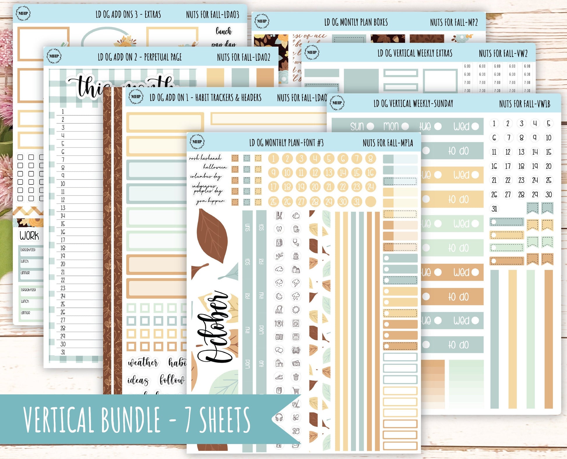 OCTOBER Stickers for OG Laurel Denise Planners. "Nuts for Fall" || OGNF