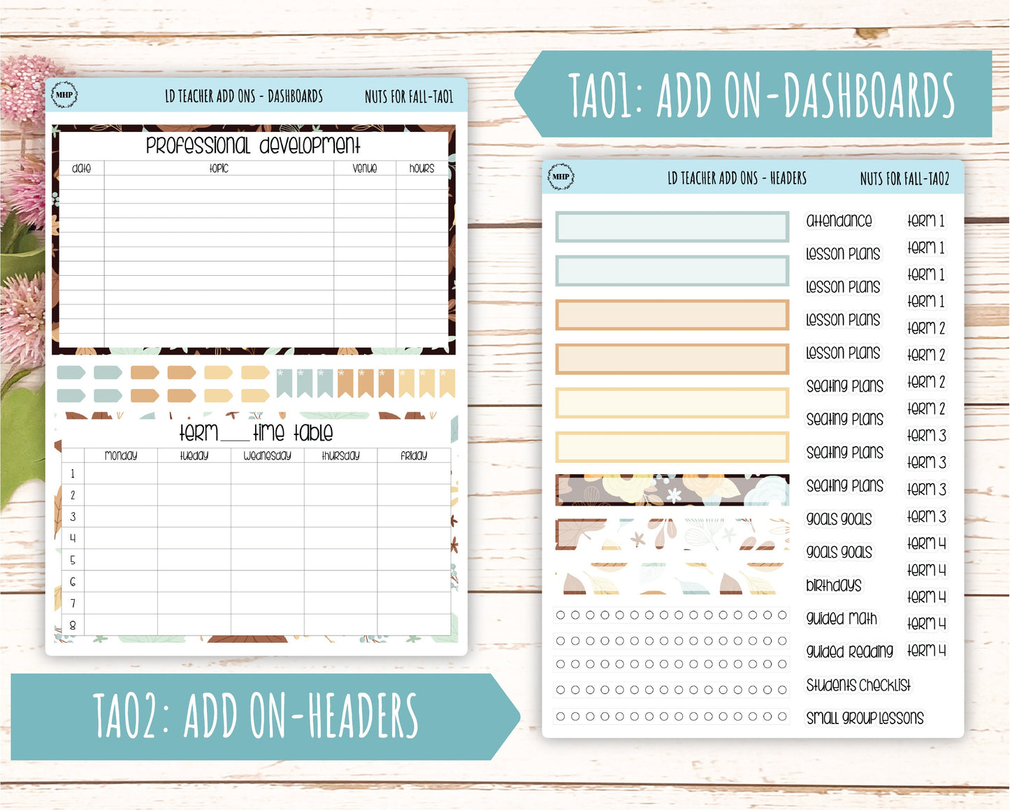 OCTOBER Stickers for Laurel Denise Teacher Planners. "Nuts for Fall" || TNF