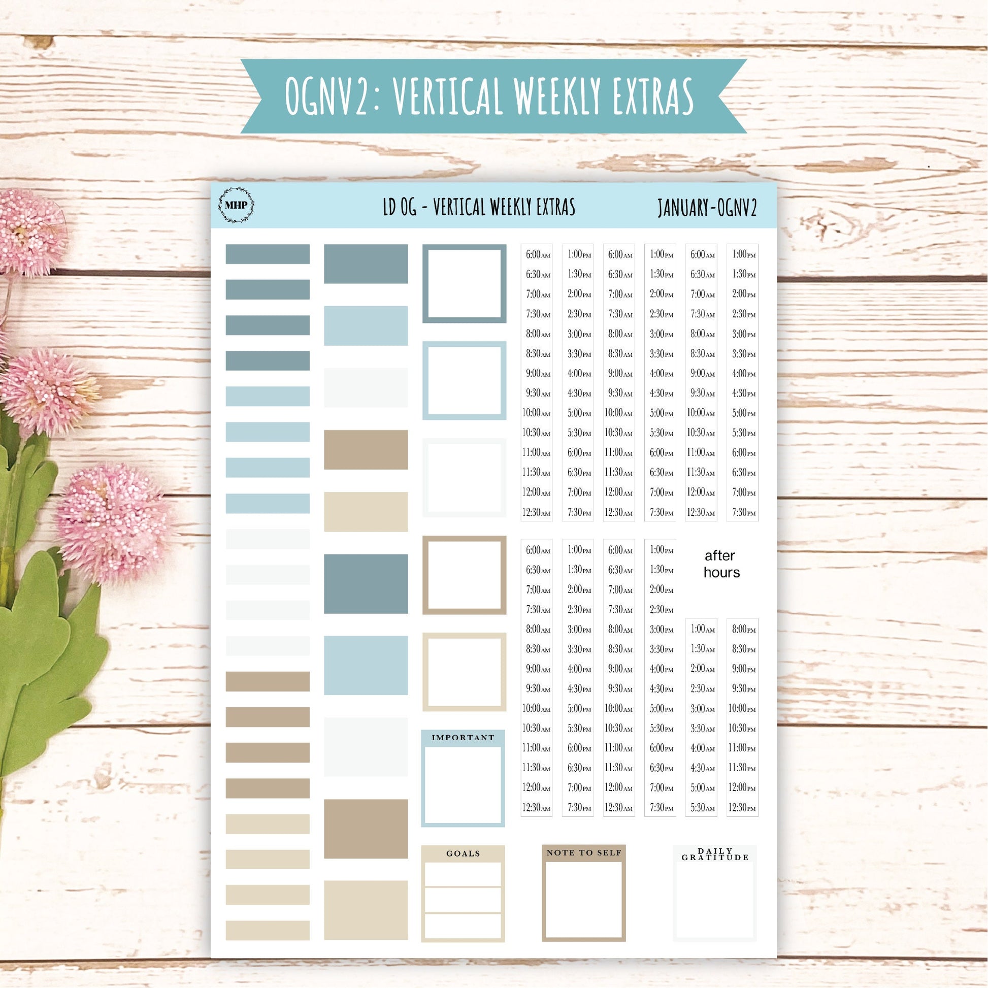 Neutral Color Stickers for OG Laurel Denise Planners. JANUARY || OGNJAN