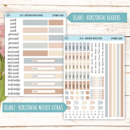 Neutral Color Stickers for OG Laurel Denise Planners. SEPTEMBER || OGNSEP