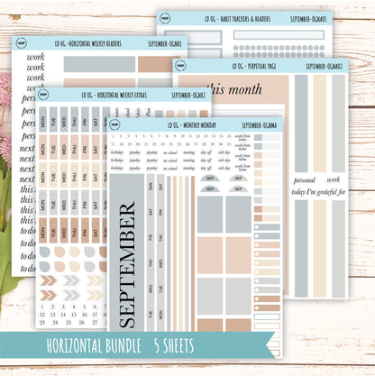 Neutral Color Stickers for OG Laurel Denise Planners. SEPTEMBER || OGNSEP