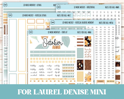 October Stickers for MINI Laurel Denise Planners "Nuts for Fall" || MNF