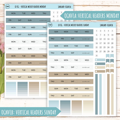 Neutral Color Stickers for OG Laurel Denise Planners. JANUARY || OGNJAN