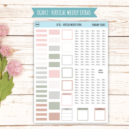 Neutral Color Stickers for OG Laurel Denise Planners. FEBRUARY || OGNFEB