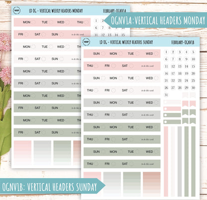 Neutral Color Stickers for OG Laurel Denise Planners. FEBRUARY || OGNFEB