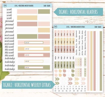 Neutral Color Stickers for OG Laurel Denise Planners. JUNE || OGNJUN