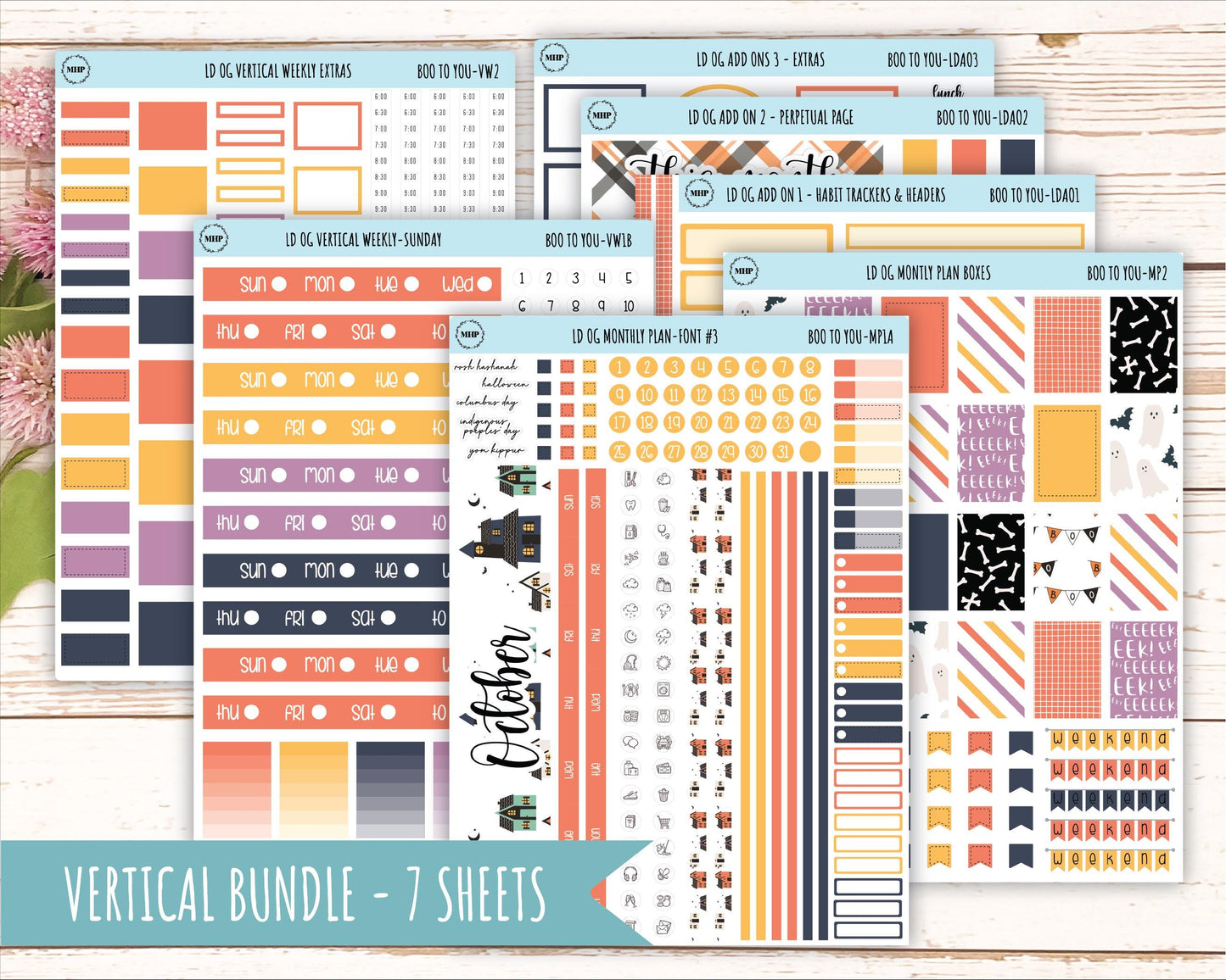 OCTOBER Stickers for OG Laurel Denise Planners. "Boo to Youl" || OGBY