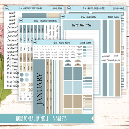 Neutral Color Stickers for OG Laurel Denise Planners. JANUARY || OGNJAN