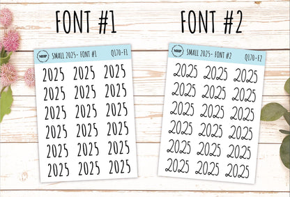 2025 Small Year Stickers for Planners || Q170