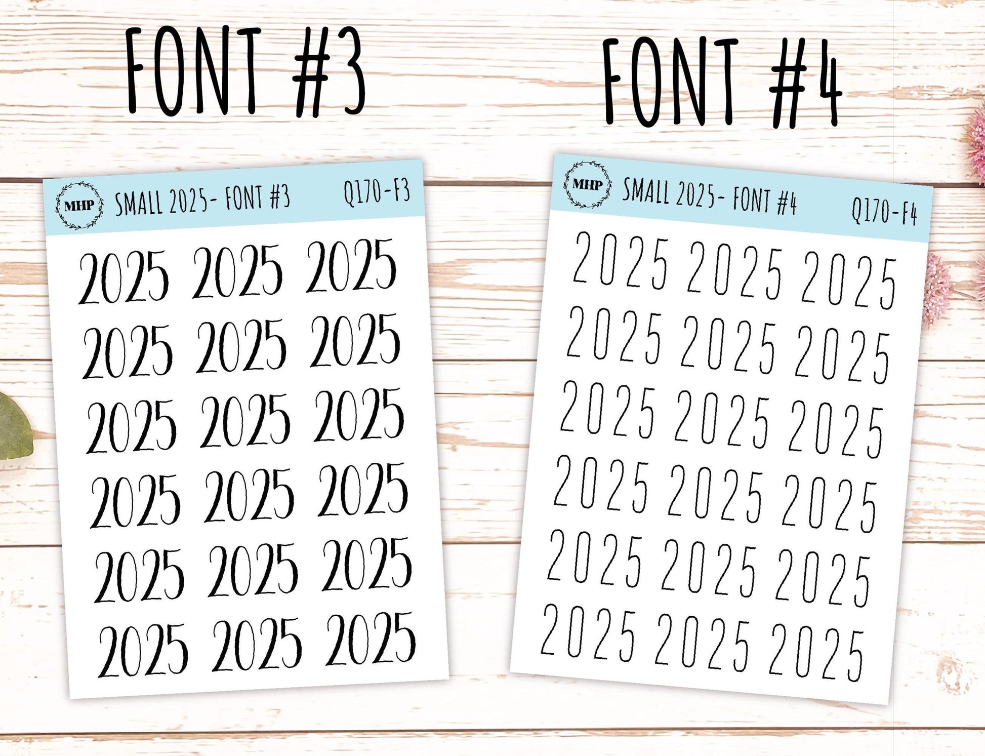 2025 Small Year Stickers for Planners || Q170