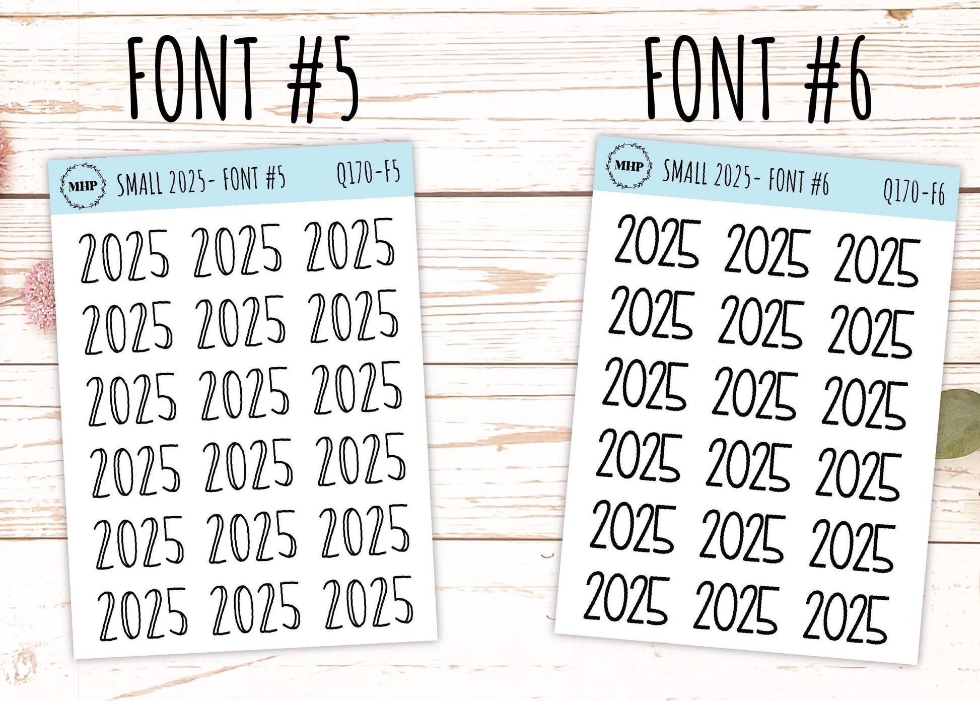 2025 Small Year Stickers for Planners || Q170