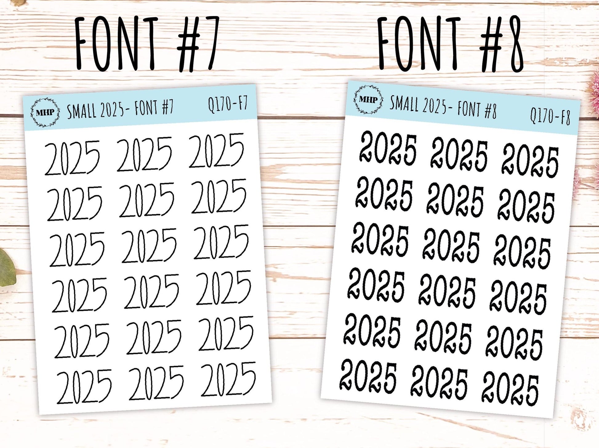 2025 Small Year Stickers for Planners || Q170