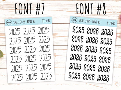 2025 Small Year Stickers for Planners || Q170