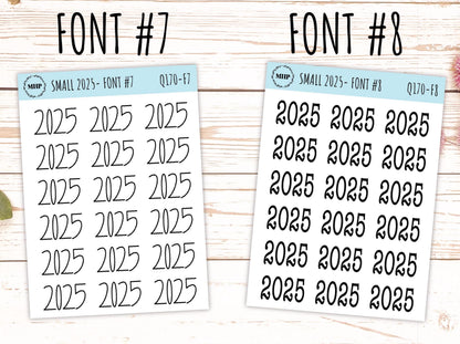 2025 Small Year Stickers for Planners || Q170