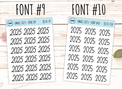 2025 Small Year Stickers for Planners || Q170