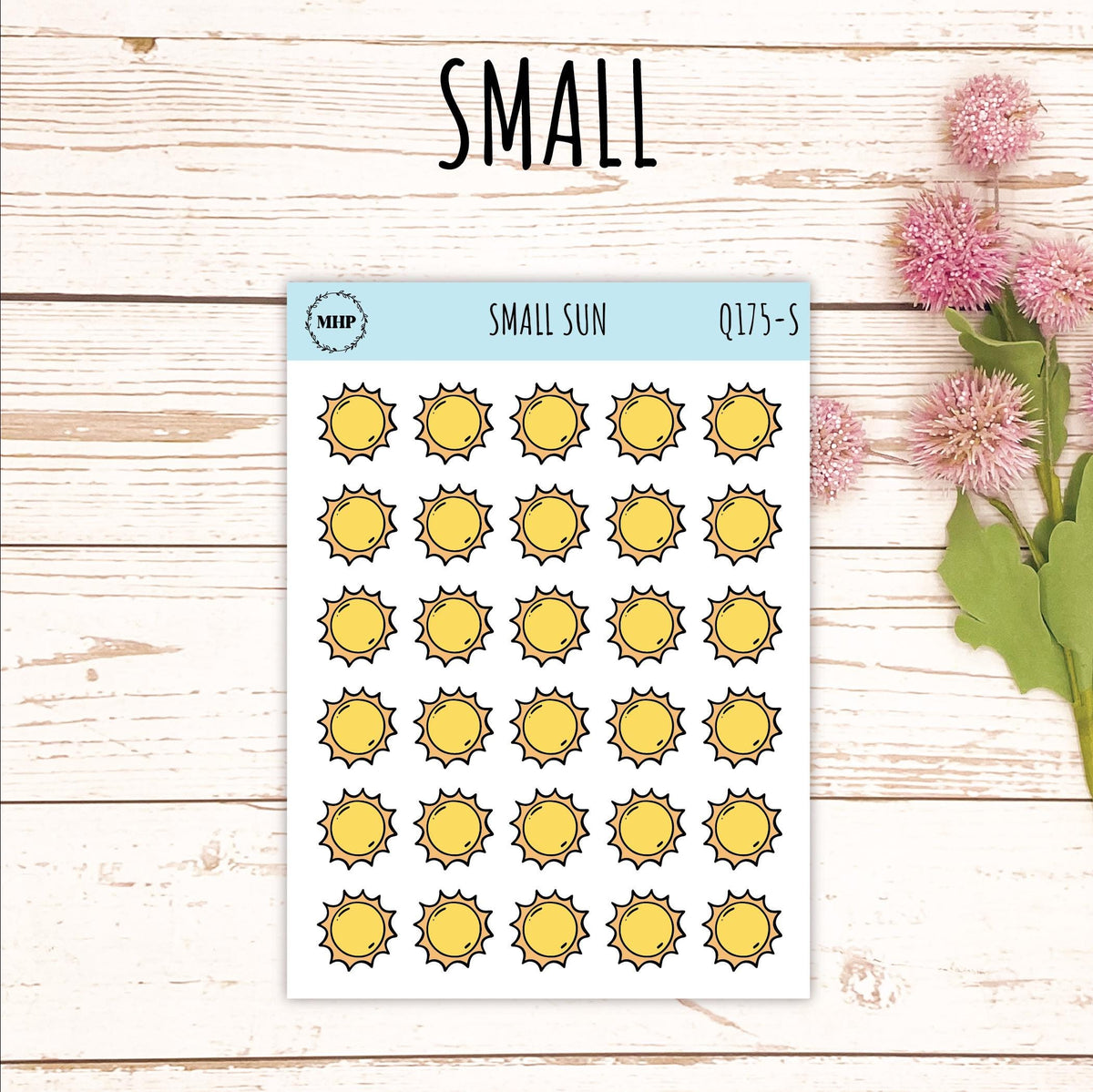 Mini Sun Sticker Photo Sun Stickers. Planner Stickers || Q175 – My Happy Place Stickers
