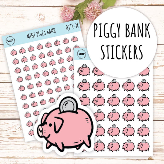 Piggy Bank Stickers. Eat the Frog. Planner Stickers || Q174