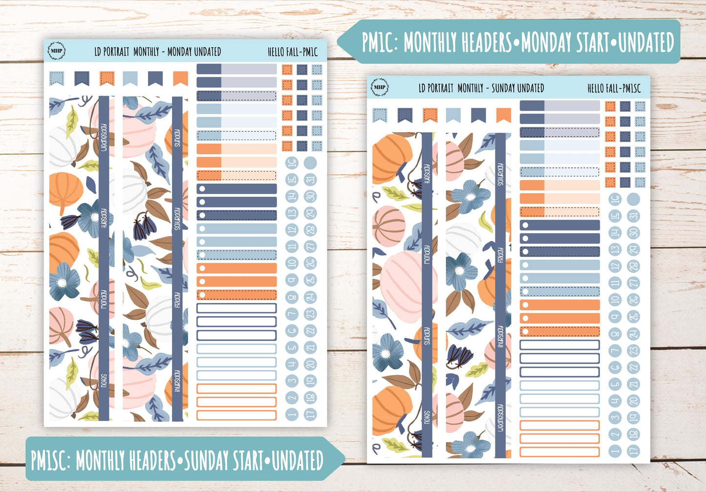 NOVEMBER Stickers for Laurel Denise Portrait Planners. "Hello Fall" || PHF