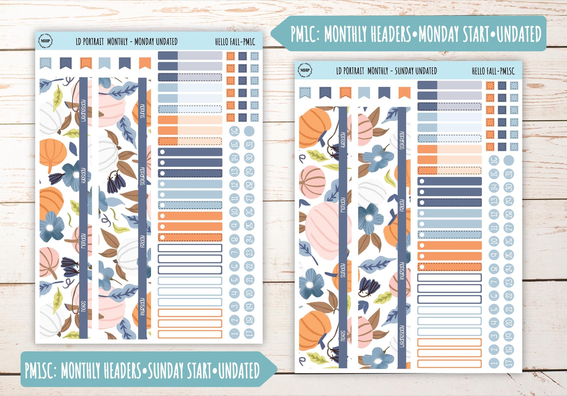 NOVEMBER Stickers for Laurel Denise Portrait Planners. "Hello Fall" || PHF