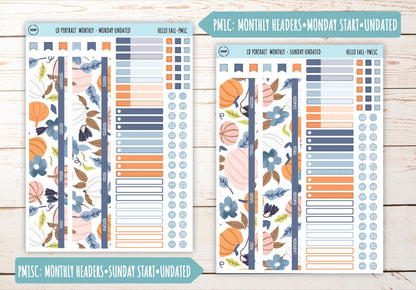 NOVEMBER Stickers for Laurel Denise Portrait Planners. "Hello Fall" || PHF