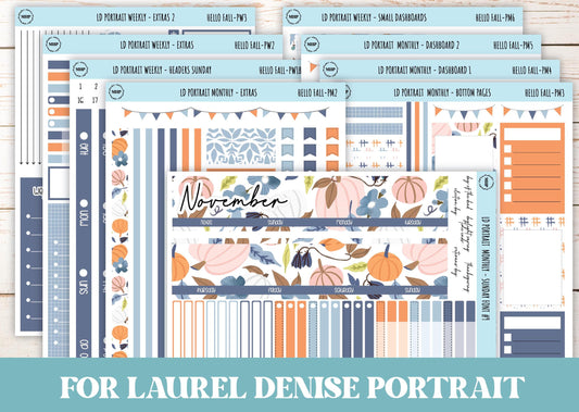 NOVEMBER Stickers for Laurel Denise Portrait Planners. "Hello Fall" || PHF