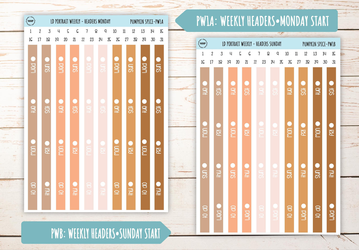 NOVEMBER Stickers for Laurel Denise Portrait Planners. "Pumpkin Spice" || PPS