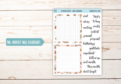 NOVEMBER Stickers for Laurel Denise Portrait Planners. "Pumpkin Spice" || PPS