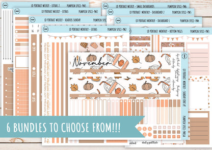 NOVEMBER Stickers for Laurel Denise Portrait Planners. "Pumpkin Spice" || PPS
