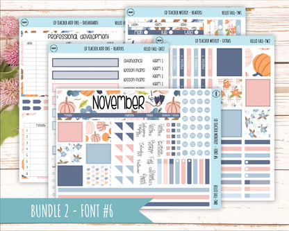 NOVEMBER Stickers for Laurel Denise Teacher Planners. "Hello Fall" || THF