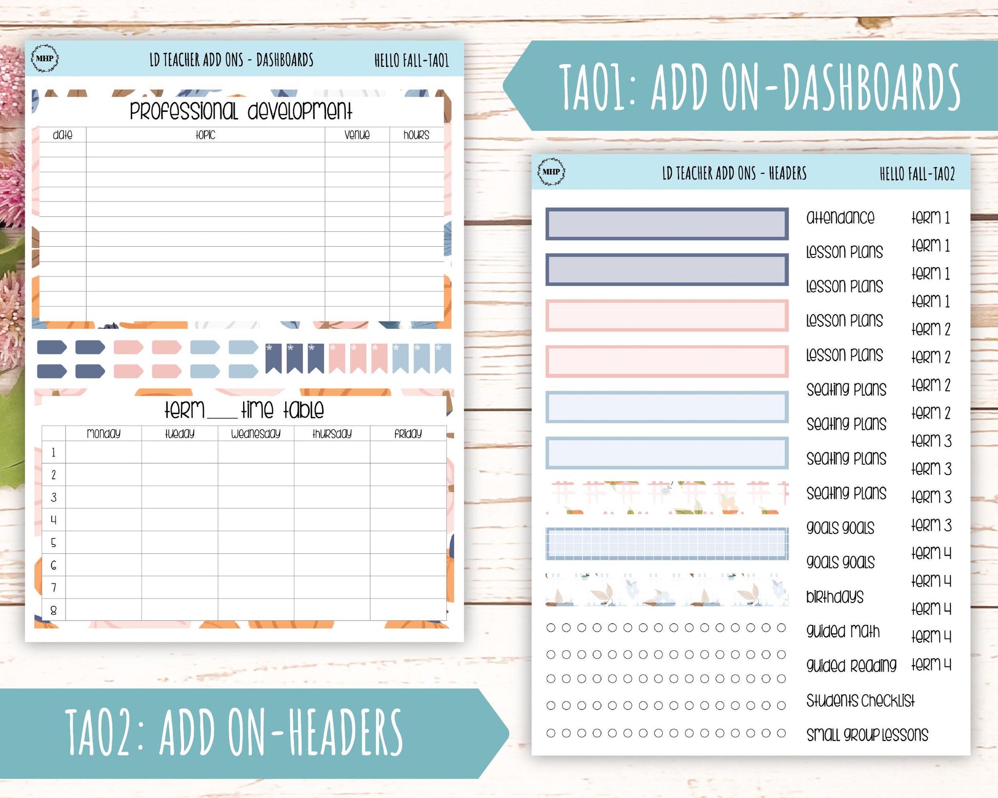 NOVEMBER Stickers for Laurel Denise Teacher Planners. "Hello Fall" || THF