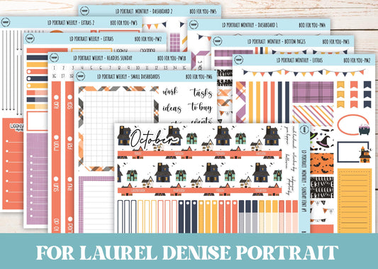 OCTOBER Stickers for Laurel Denise Portrait Planners. "Boo to You" || PBY