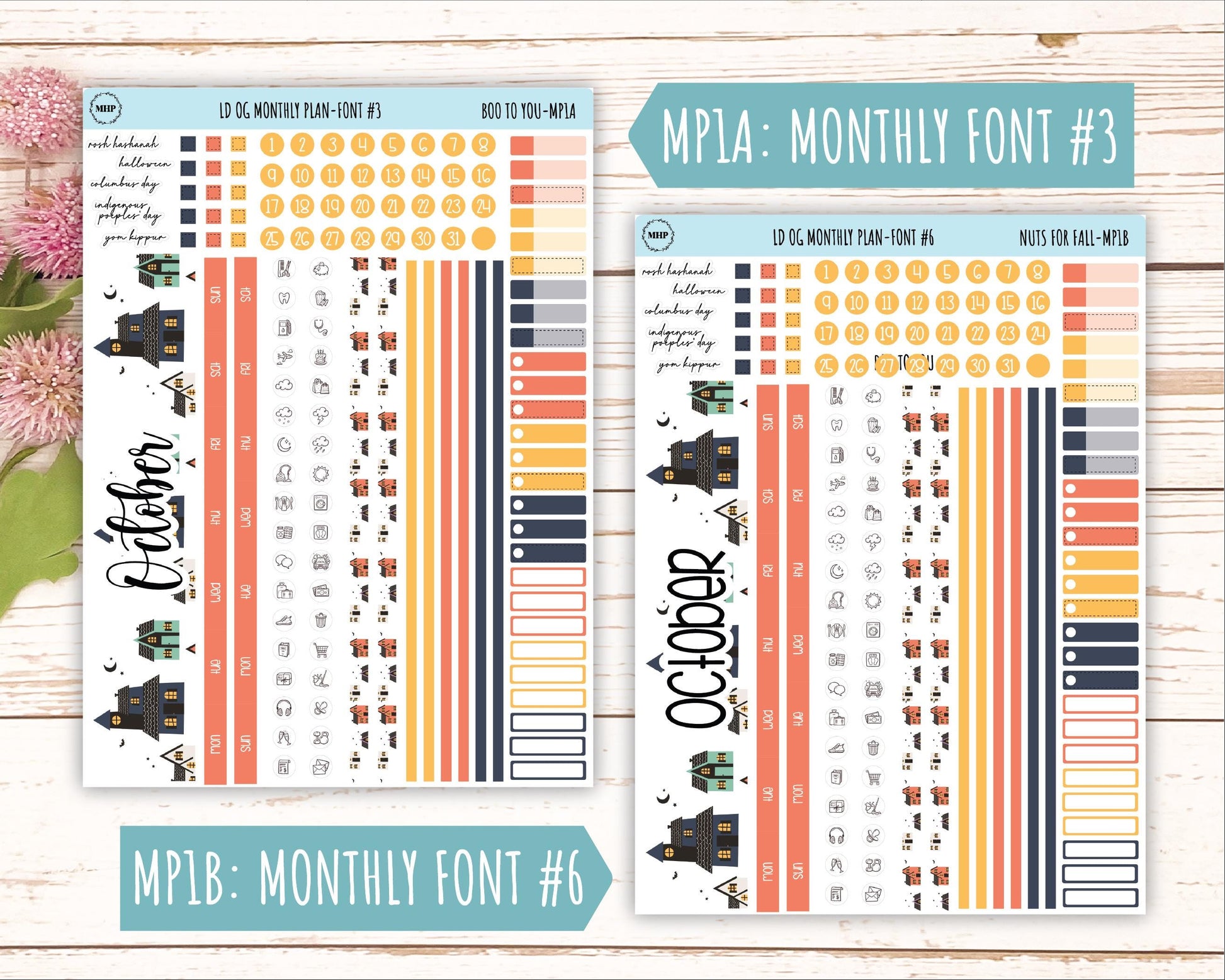 OCTOBER Stickers for OG Laurel Denise Planners. "Boo to Youl" || OGBY