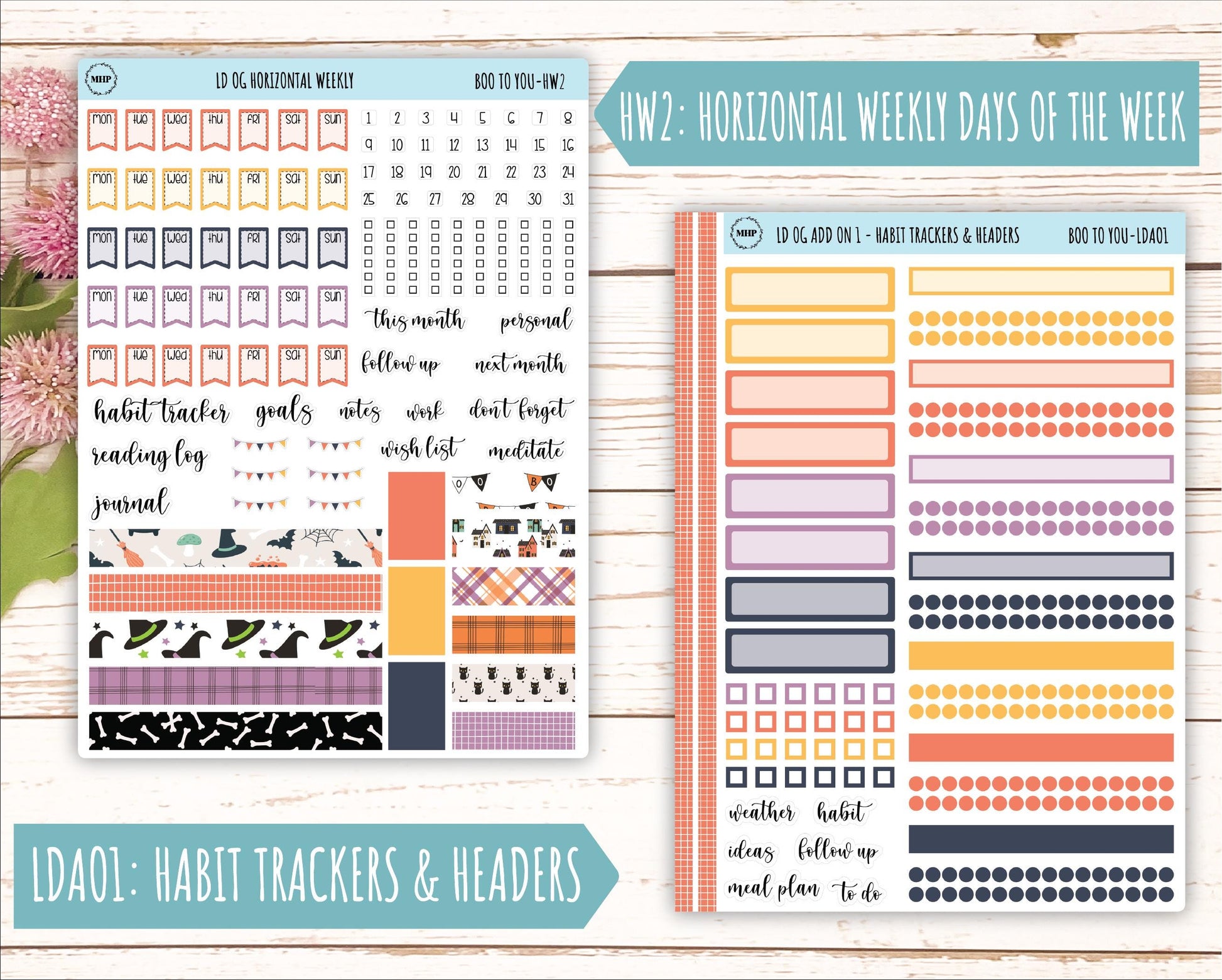 OCTOBER Stickers for OG Laurel Denise Planners. "Boo to Youl" || OGBY