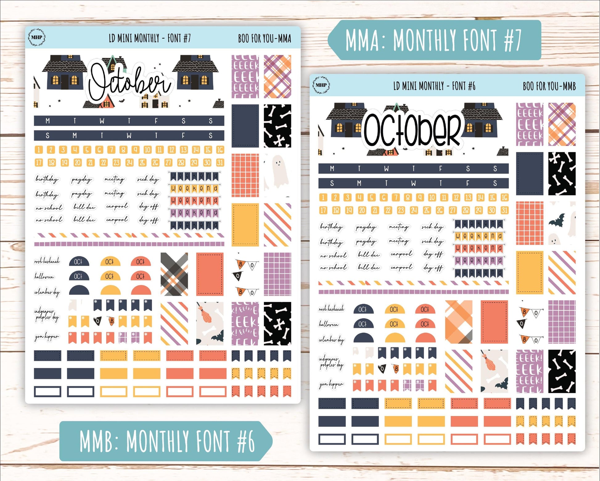 October Stickers for MINI Laurel Denise Planners "Boo to Your" || MBY