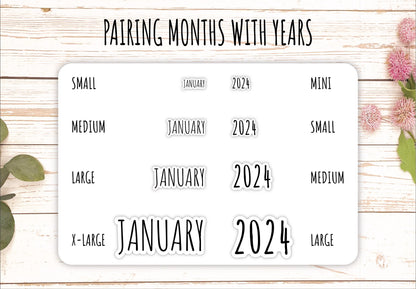 Mini 2025 Year Stickers for Bullet Journals and Planners || Q169