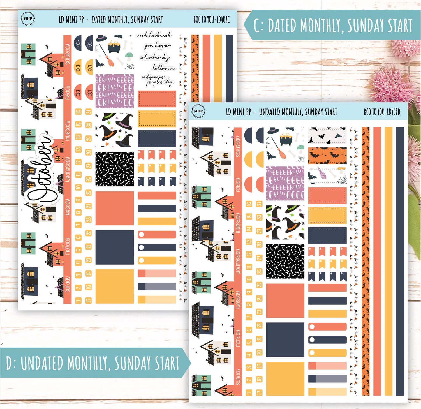 OCTOBER Stickers for LD Mini Project Planner "Boo to You" || LD408BY