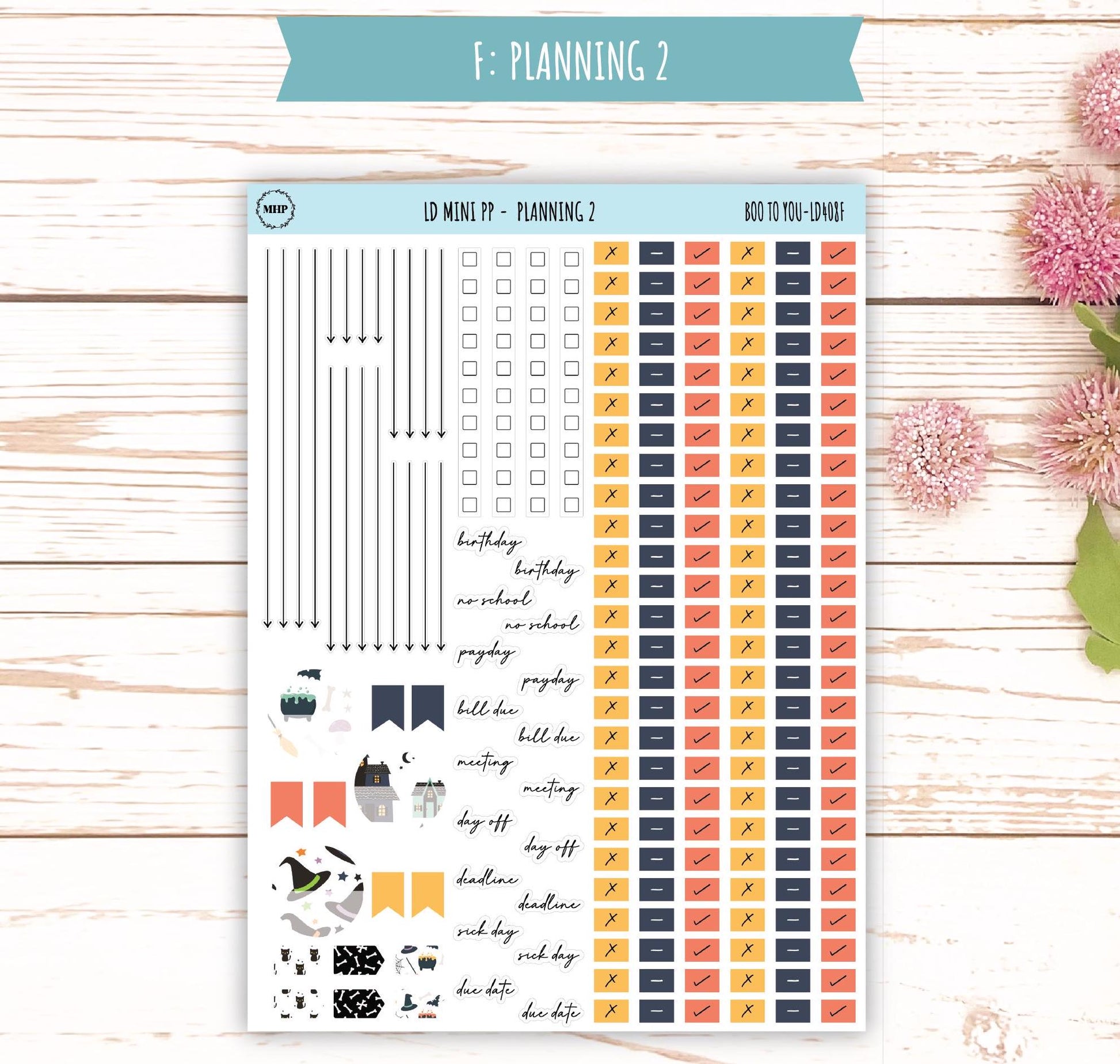 OCTOBER Stickers for LD Mini Project Planner "Boo to You" || LD408BY
