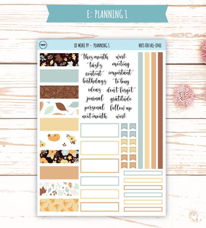 OCTOBER Stickers for LD Mini Project Planner "Nuts for Fall" || LD408NF