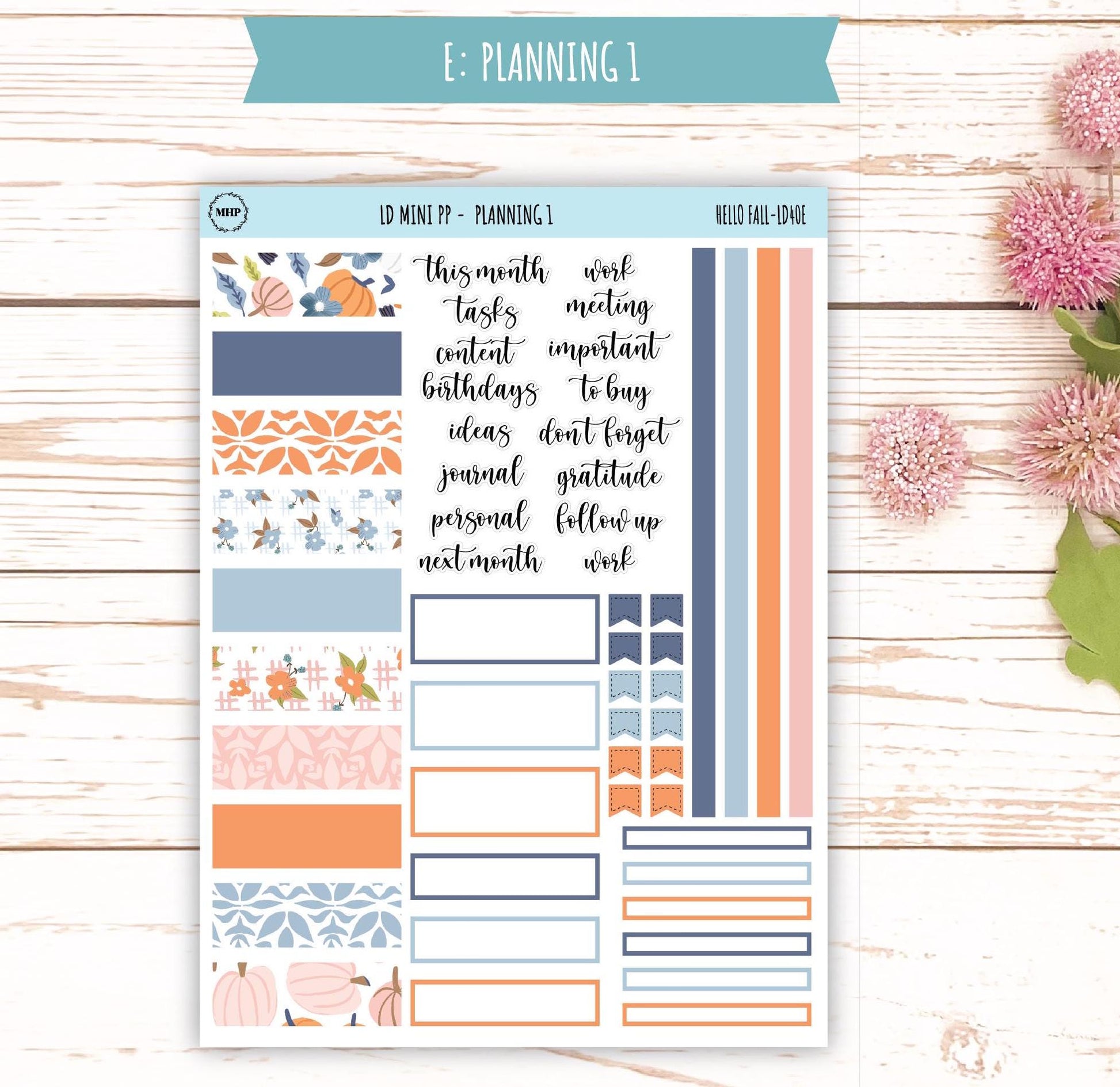 NOVEMBER Stickers for LD Mini Project Planner "Hello Fall" || LD408HF